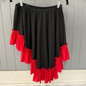 Wolff Fording Black & Red Spanish Skirt with Rose